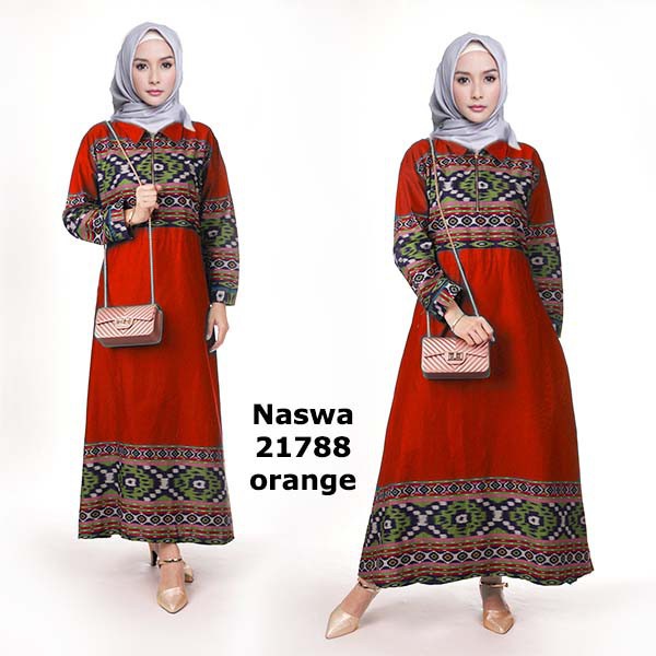 DRESS BATIK NASWA ORANGE 21788