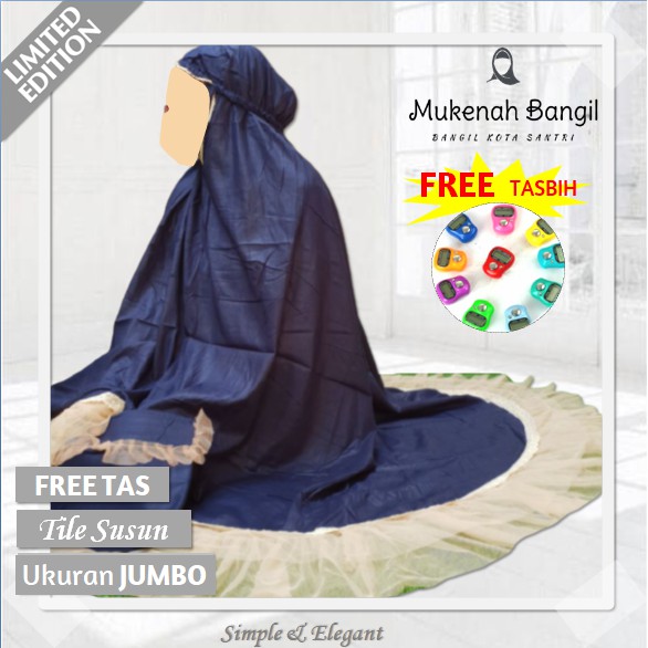 Mukena Mukenah Rukuh Dewasa Polos Renda Tile Susun Travel Jumbo Katun Rayon Jepang Bali Terusan Adem