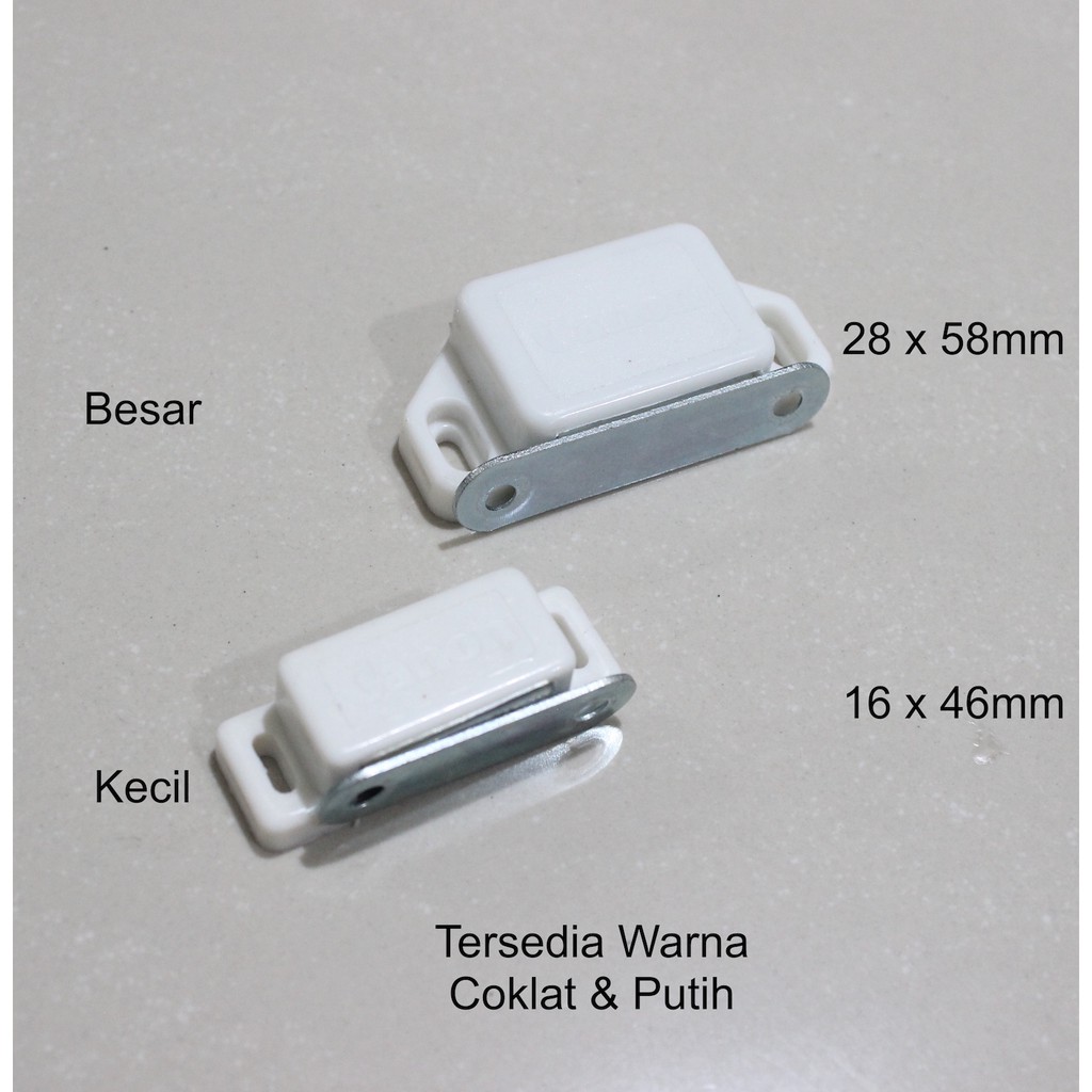 Magnet Kayu Kotak / Magnit Pintu Putih Coklat Lemari Kunci Pengunci Kecil Besar