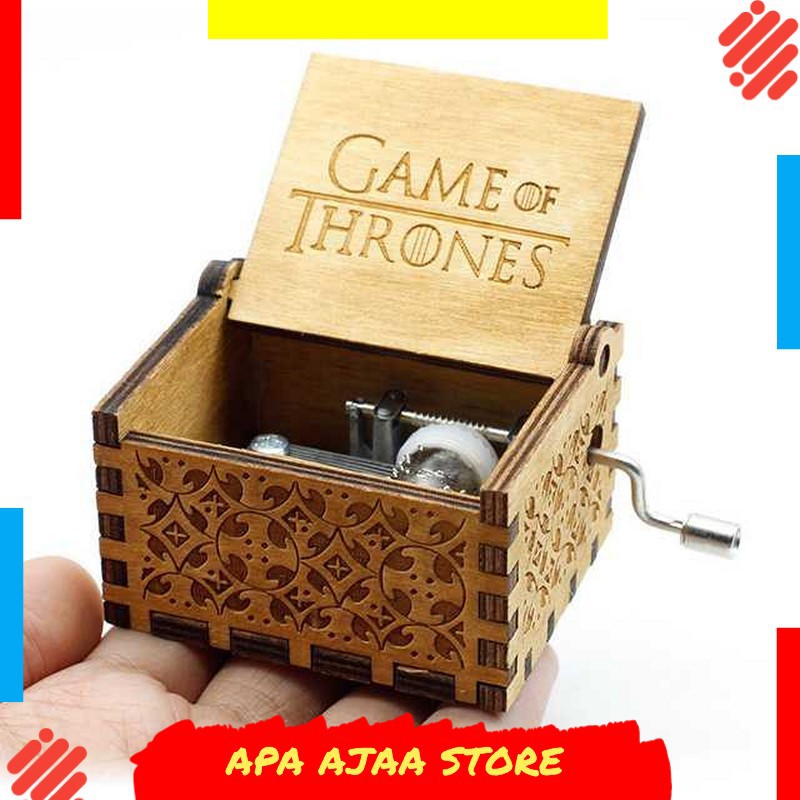 Terbaru ! ANPRO Kotak Musik Antik Wooden Music Box Engraving - ADQ0194