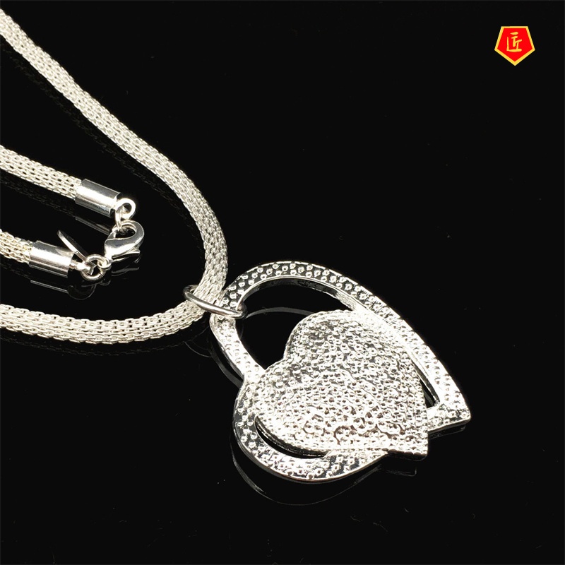 [Ready Stock]Heart-to-Heart Necklace Korean Fashion Trendy Unique