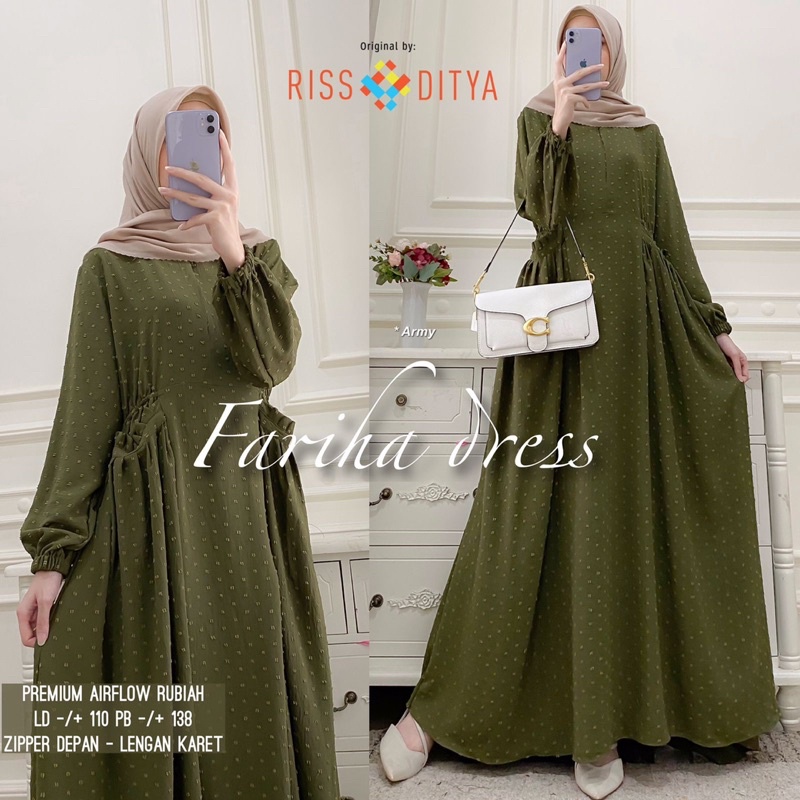 Fariha dress / Gamis premium crinkle airflow rubiah || By RSD