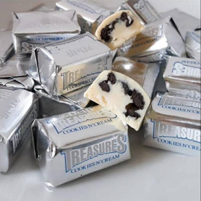 

Cokelat Delfi Treasure Silver ,Coockies & Cream 500gr