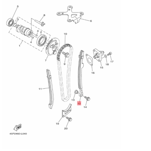 guide stopper karet lidah busur tensioner atas byson karbu original ygp 45p-e2241-01