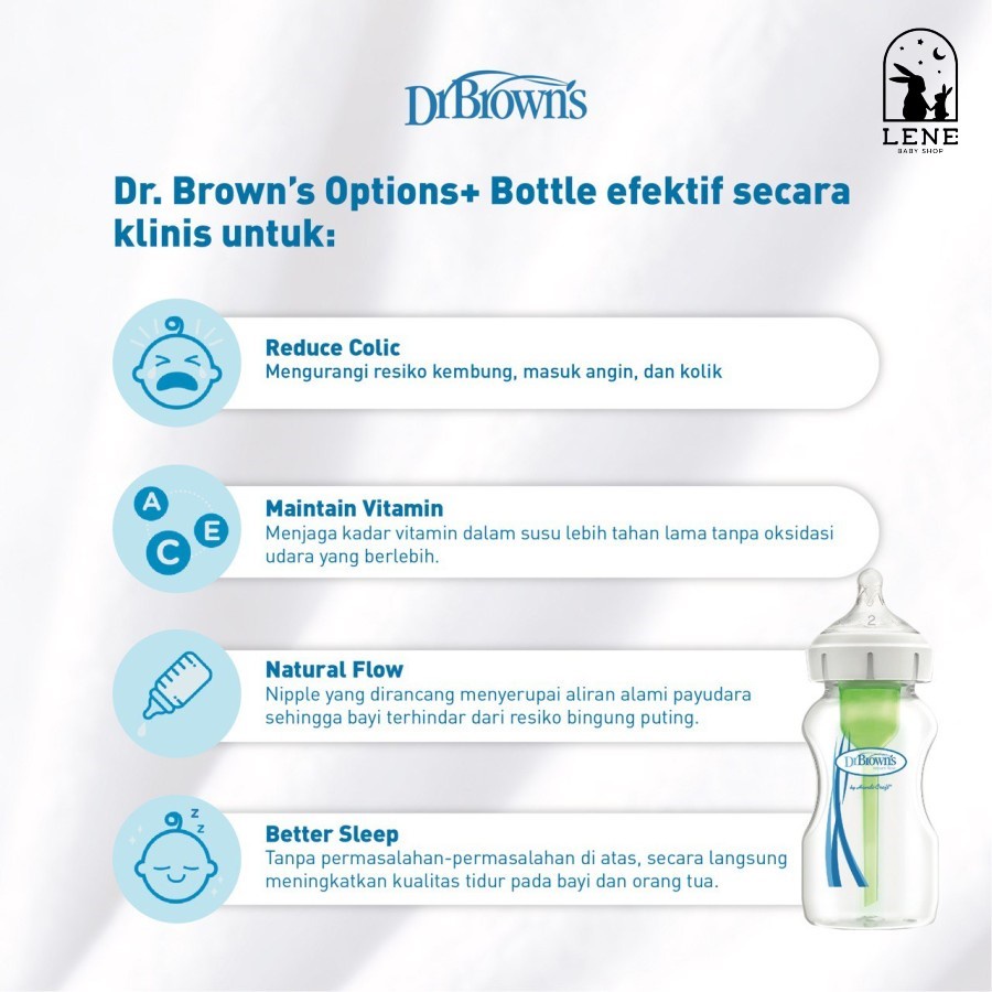 Dr. Brown's Wide Neck Options+ Baby Bottle 150ml - 1 Pack / Botol Susu Bayi DrBrown