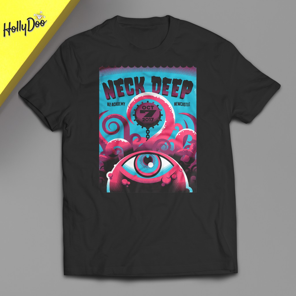 Neck Deep Tshirt Art Cover Poster Flayer Tour Concert Newcastle Kaos Musik Pop Punk S-XXXL