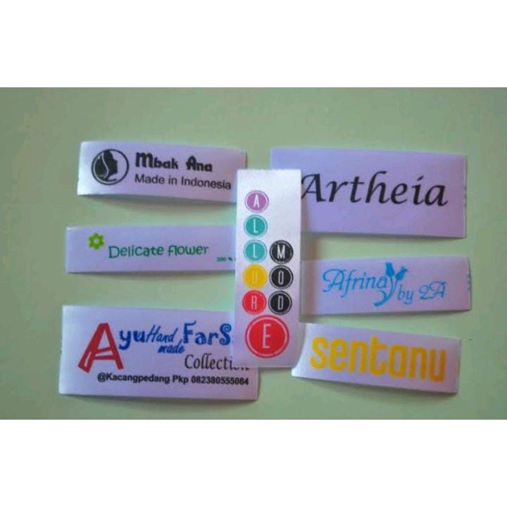 

Label Hijab, Label Baju, Label Pakaian, Label Kaos, Label Satin Label Katun Min 220 pcs
