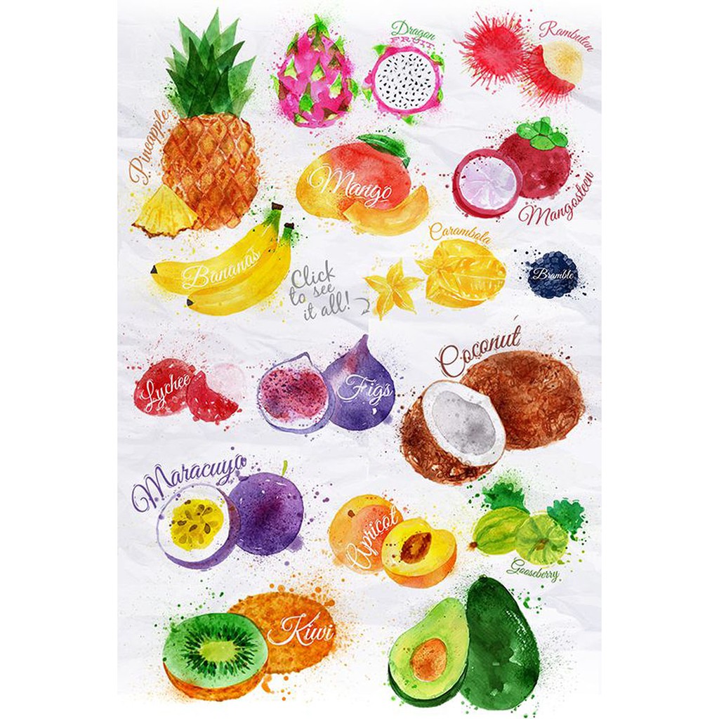 pusatmode Hiasan Dinding Fruit Art Size 20x30 cm