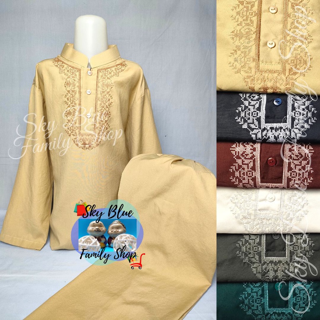Sky Blue Family Shop BK-RKM75 Baju KOKO Usia 8 9 10 11 12 13 14 tahun ANAK Laki Setelan Set Gamis Ma