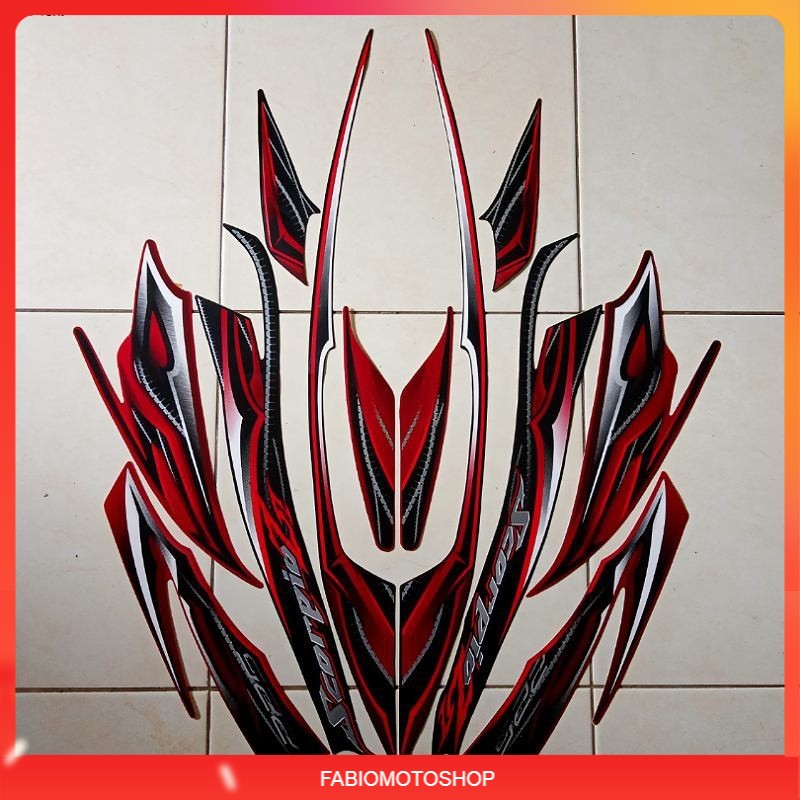stiker Sticker Motor Yamaha Scorpio Z 2010 Merah