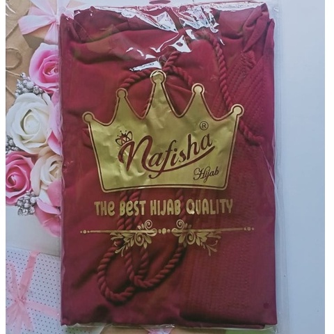 Jilbab Instan Bergo pad Tali Kepang By Nafisha Hijab-MAROON