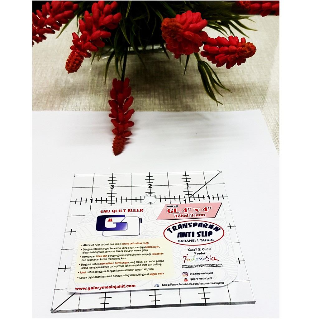 penggaris carft dan quilting 4x4 inchi - GMJ