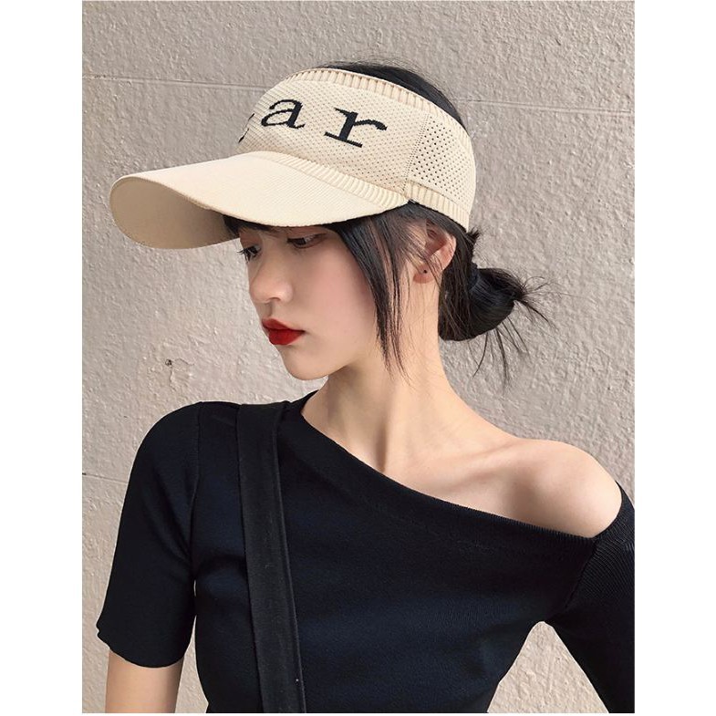 T&amp;Y  Topi Golf Tennis Rajut Katun Elastis Import Letter STAR AND SPORT Sun Visor Hat Topi Olahraga#Bisa COD