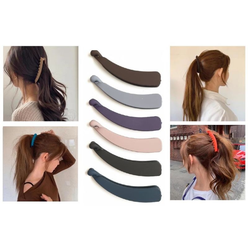 Jepit Rambut Pisang 11cm Warna Doff Matte / Jepitan Ponytail / Jepit Korea Premium bentuk Pisang