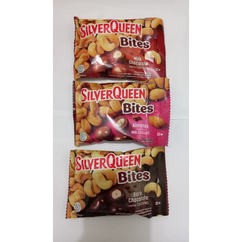 

Silver Queen Bites Cashew/Almond/Dark Choco Cashew 30gram