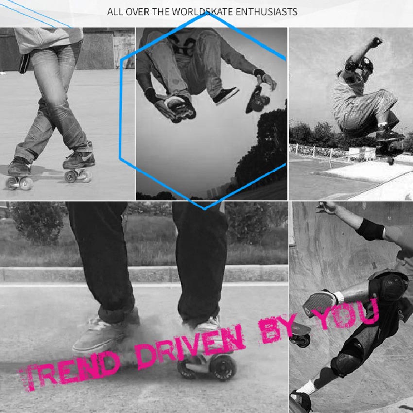 {READY STOCK} Portable Drift Board Skates Anti-Slip Plate Blue Wheel