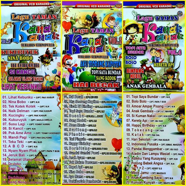 KASET ORIGINAL VIDEO MUSIK lagu Taman kanak kanak 3 disc lengkap