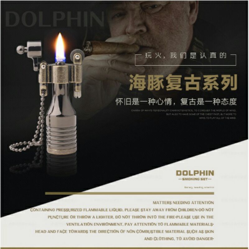 Korek vintage sumbu unik Dolphin rantai