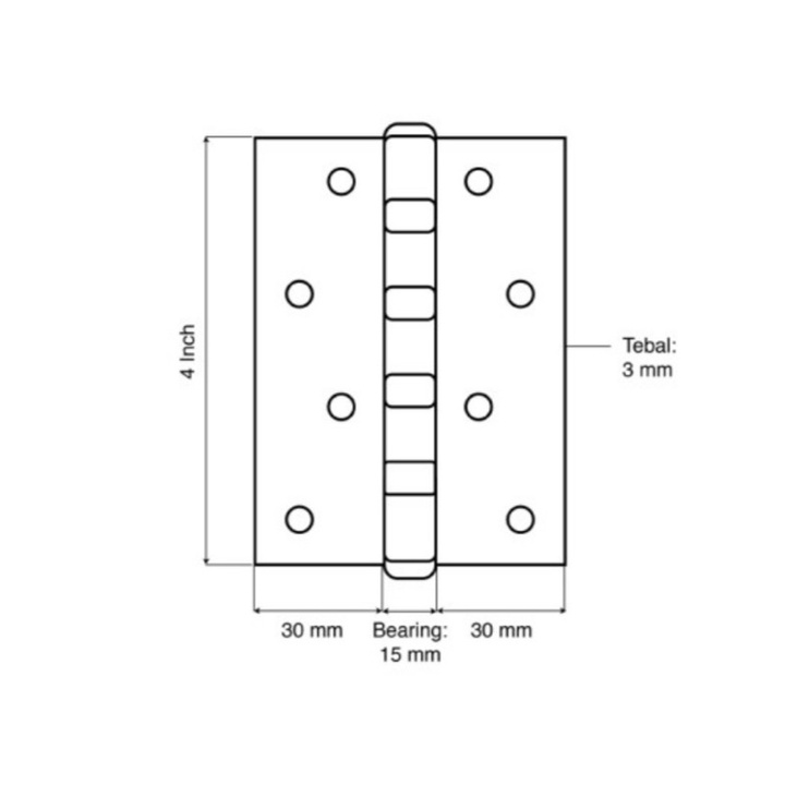 Boom sale promo ENGSEL 4 INC STAINLESS SANGAT TEBAL/ Engsel ukuran stanlis tebal asli engsel 4 inc engsel stanlis 4 inc tebal 3 mm full stanlis pintu engsel jendela engsel tebal engsel pintu UK 4 inc bhn stanlis ENGSEL 4 INC TEBAL STAINLESS 304