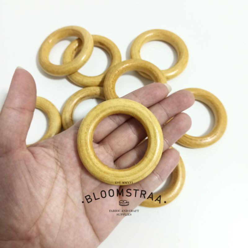 Ring Bulat Kayu Makrame Natural Wooden Ring O Macrame 5cm Gantungan