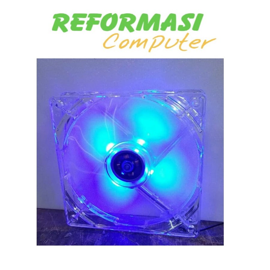 Fan casing 8cm transparan lampu