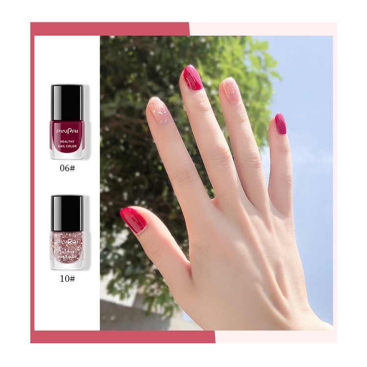 Cat Kuku Nail Polish Pinpai Healthy Nails Color Manicure Tahan Lama Waterproof Quick Dry Non Gel Merah Kuning Biru Hijau Bening Untuk Kuku Kaki Tangan Elegan Cantik