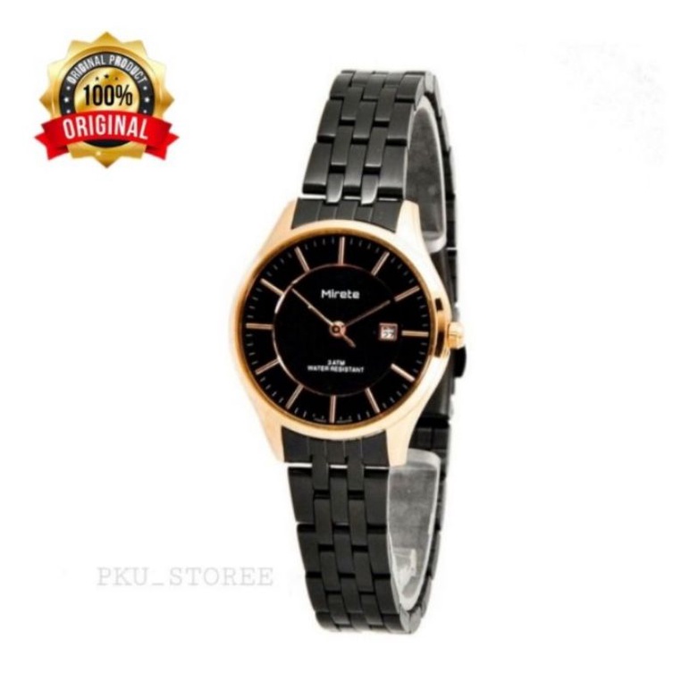 JAM TANGAN MIRETE WANITA RANTAI STAINLIS BULAT TAHAN AIR MIRETE ORIGINAL WATCH, JAM TANGAN KASUAL WANITA TAHAN AIR FREE BATRAI CADANGAN JAM TANGAN WANITA MODEL TERBARU TAHAN JAM TANGAN CEWEK MURAH MIRETE ORIGINAL