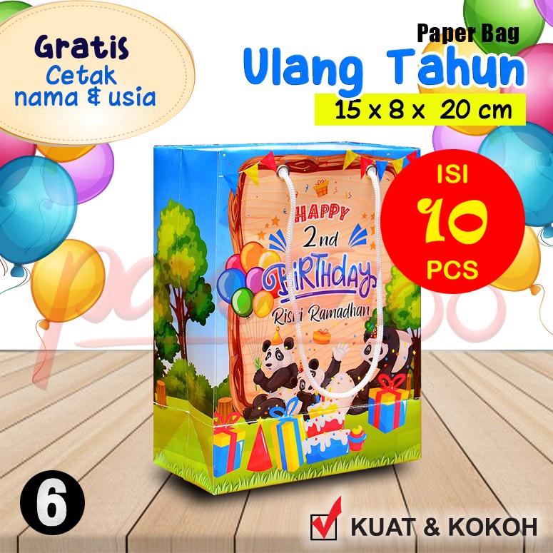 

Paper Bag Happy Birthday - Tas Kertas Ulang Tahun - No.6 - (10 Pcs)