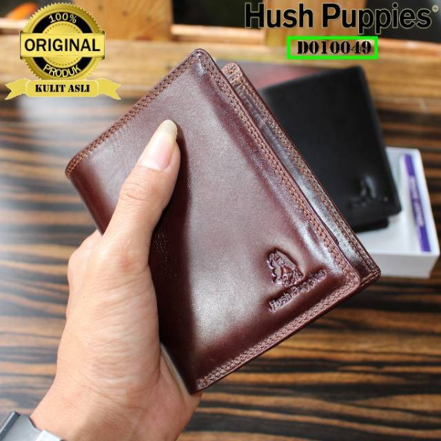 dompet full kulit pria bifold hushpuppies (100% kulit sapi)