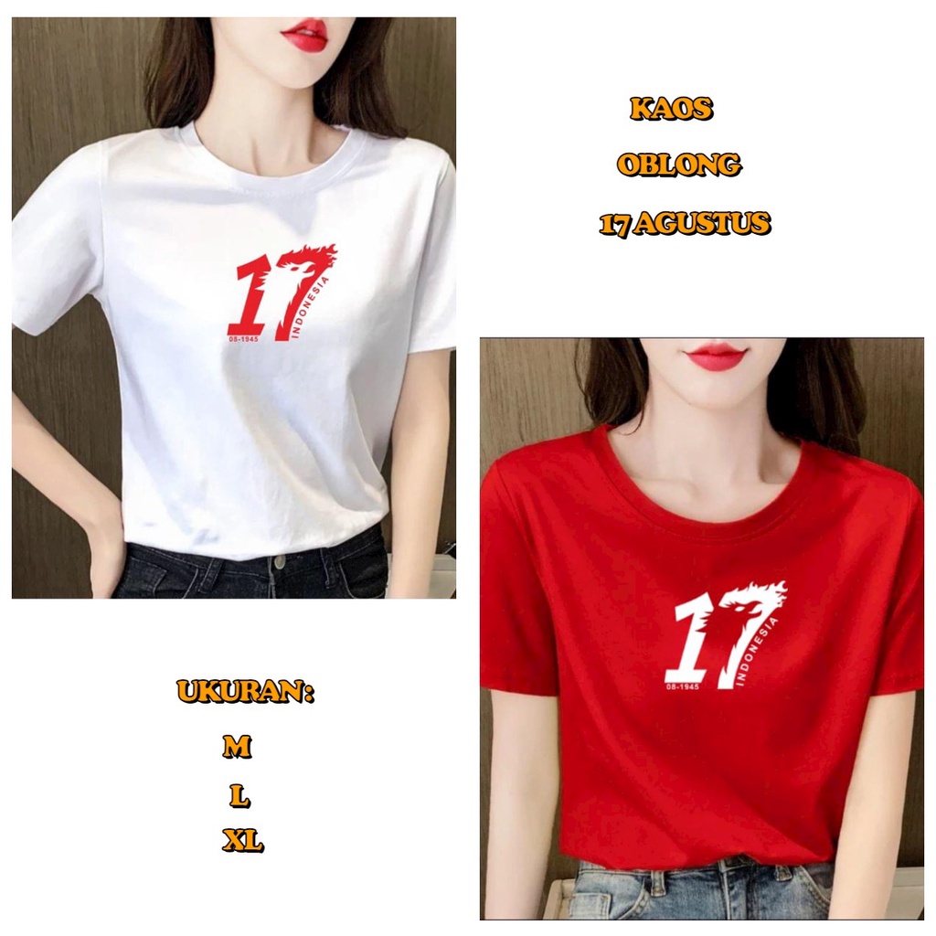 Kaos Distro Lengan Pendek Wanita Edisi 17 Agustus / Hari Kemerdekaan / HUT  RI 78 / Dirgahayu Alipio Fashion