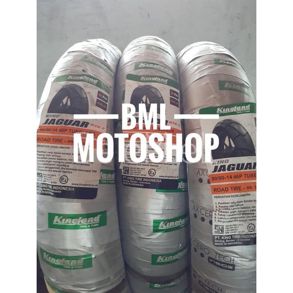 Ban Matic Kingland Tubeless 90/90-14 Jaguar RTX Free Pentil Ban Motor Matic Ring 14 Ban Luar Tubeless