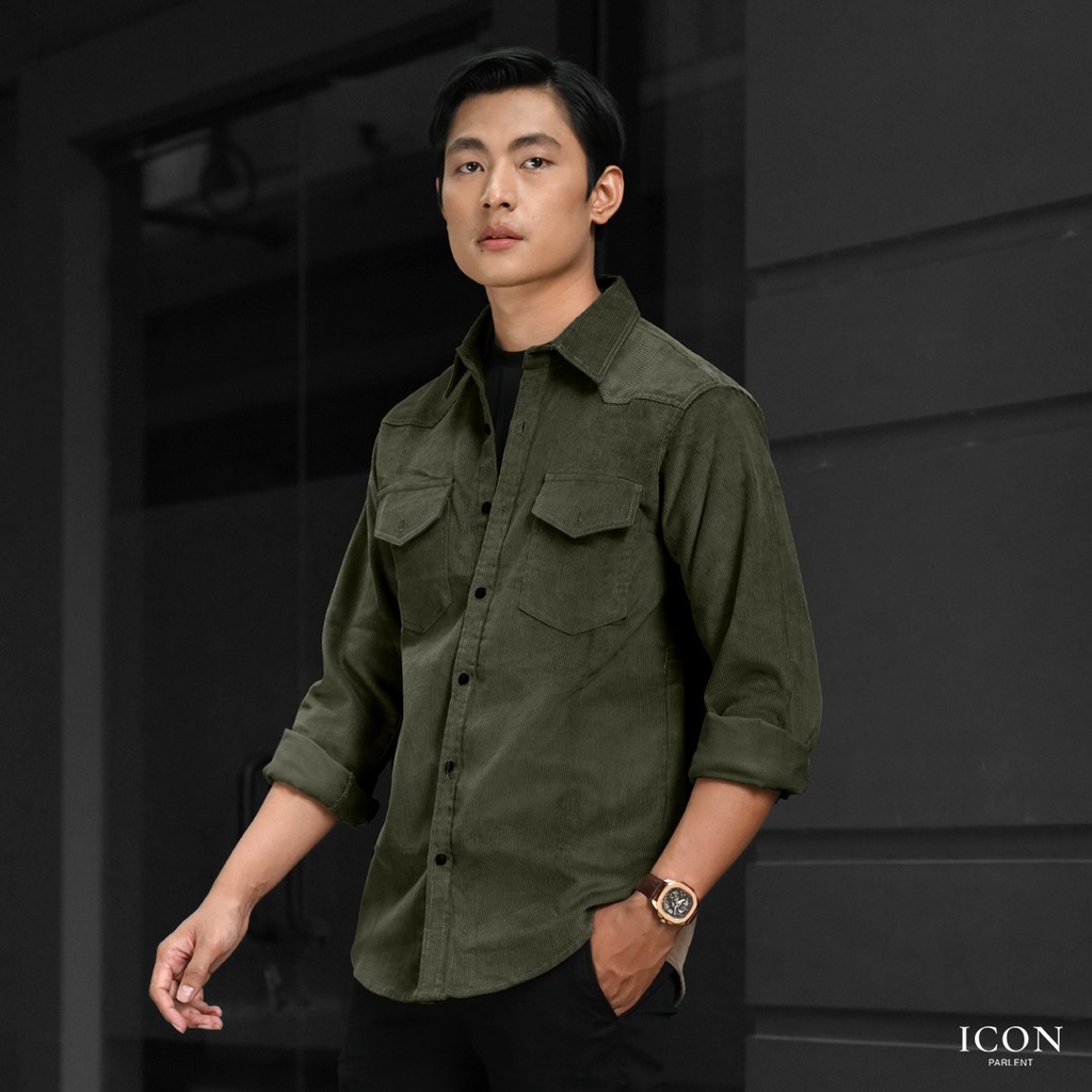 Kemeja Pria Parlent Icon Oliver Army