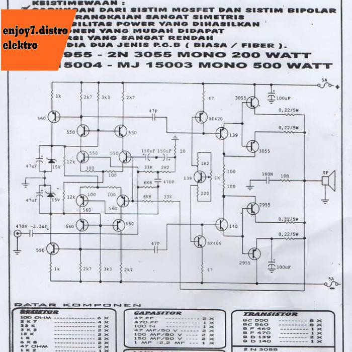 Mb061 Power Amplifier Mono Scorpion Mj15003-15004 Bishele88 Segera Beli