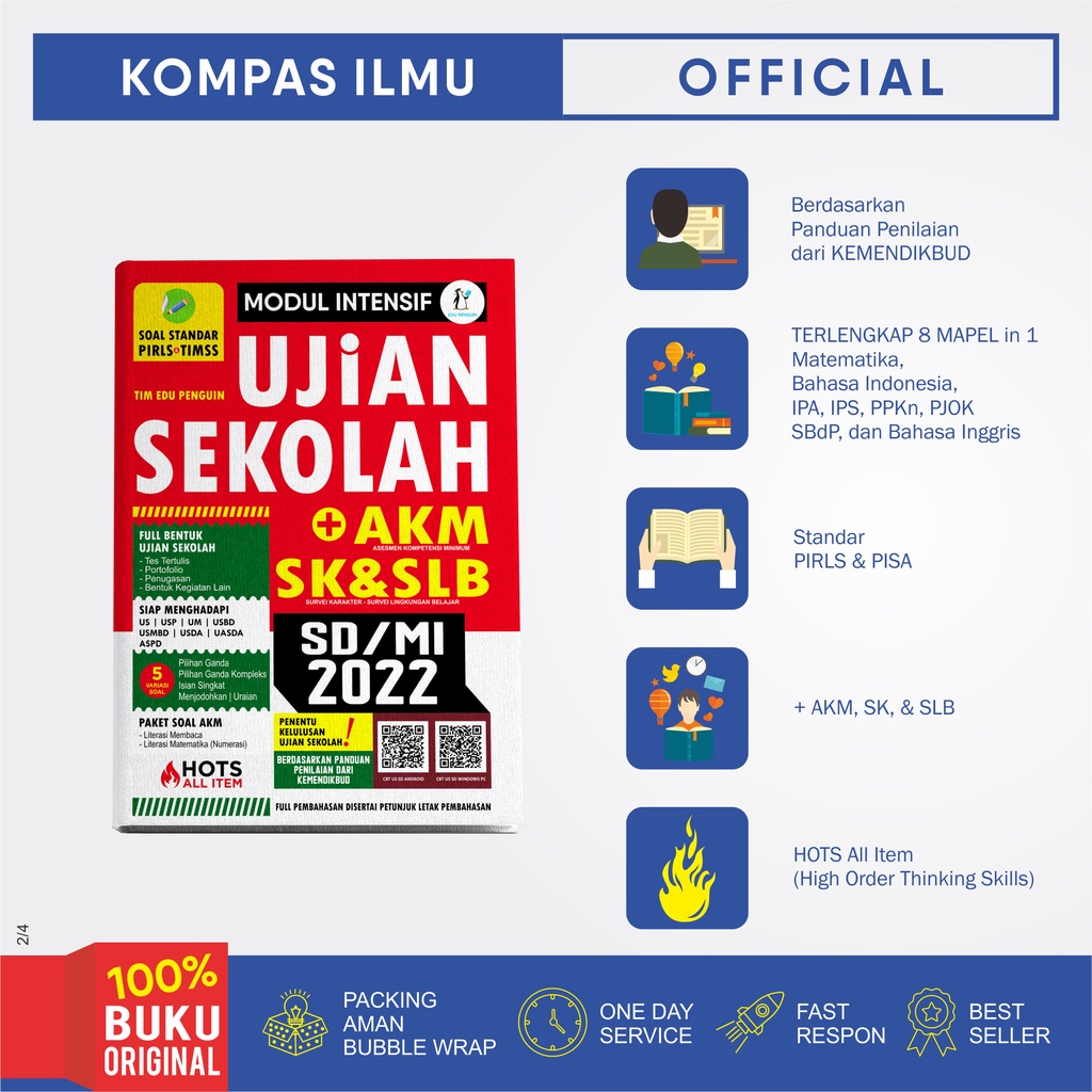 Buku MODUL INTENSIF UJIAN SEKOLAH + AKM SD/MI 2022 (Edu Penguin)-1