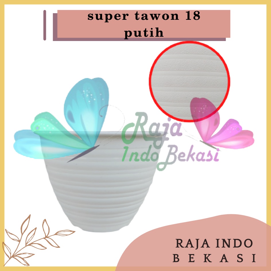 Pot Matahari 20 (18cm) Putih Pot Bunga Putih Vas Bunga Plastik Tanaman Hias Aglonema Bukan Pot Tawon