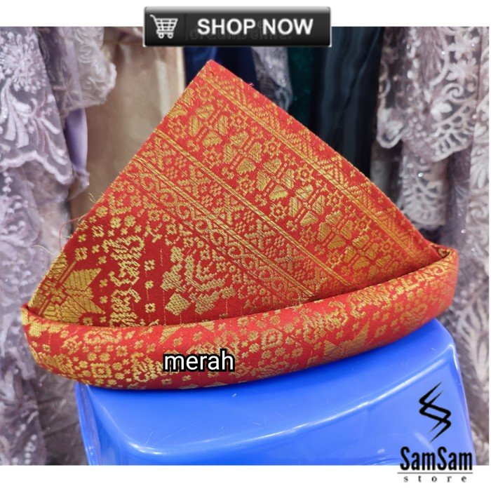 Tanjak Palembang / Topi Tanjak khas Palembang - merahh