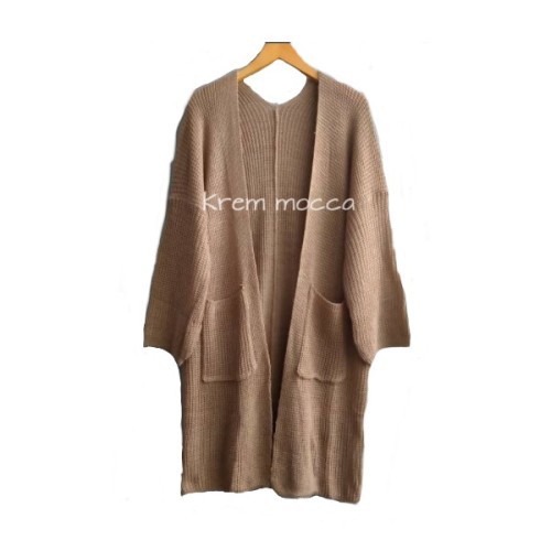 LAVELLA/LOOCY CARDY 7 GET  oversized - cardy wanita - kardigan wanita - kardigan bigsize-MOCCA