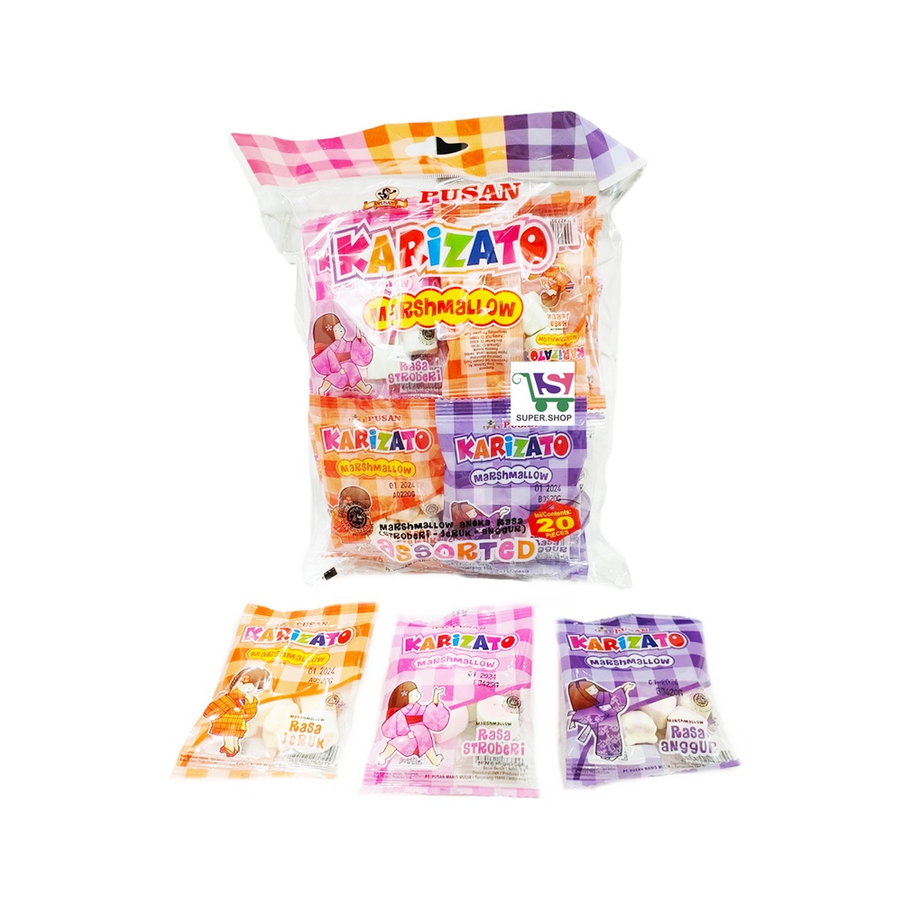 Pusan KARIZATO Permen Marshmallow Assorted PACK (isi 20 pc)