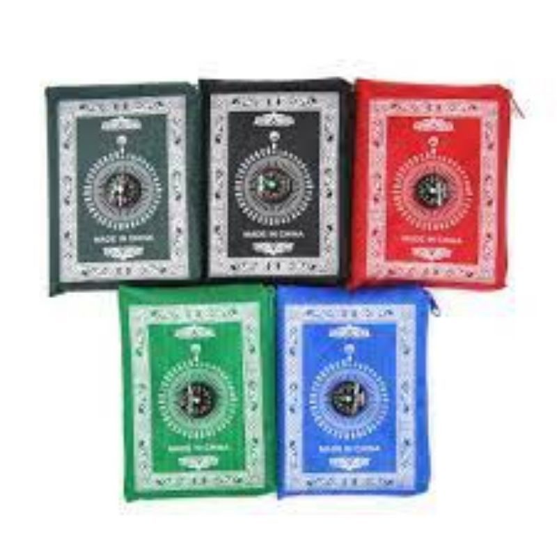 0Sajadah Lipat Sajadah Travel Kompas Kiblat Pocket Prayer Mat With