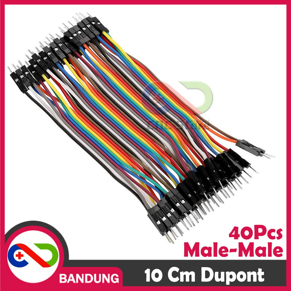 40PCS JUMPER CABLE KABEL 10CM MALE TO MALE DUPONT FOR BREADBOARD