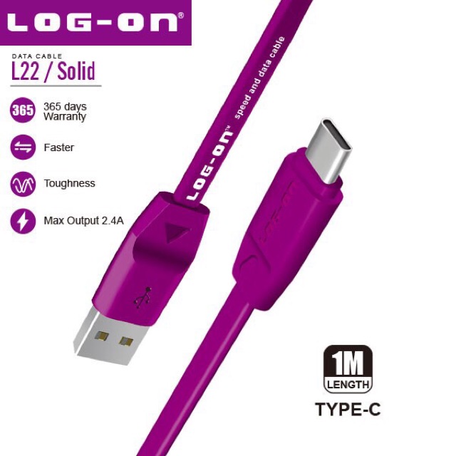 KABEL DATA LOGON L22 1M TYPE -C 2,4A SAFE&amp;SPEED