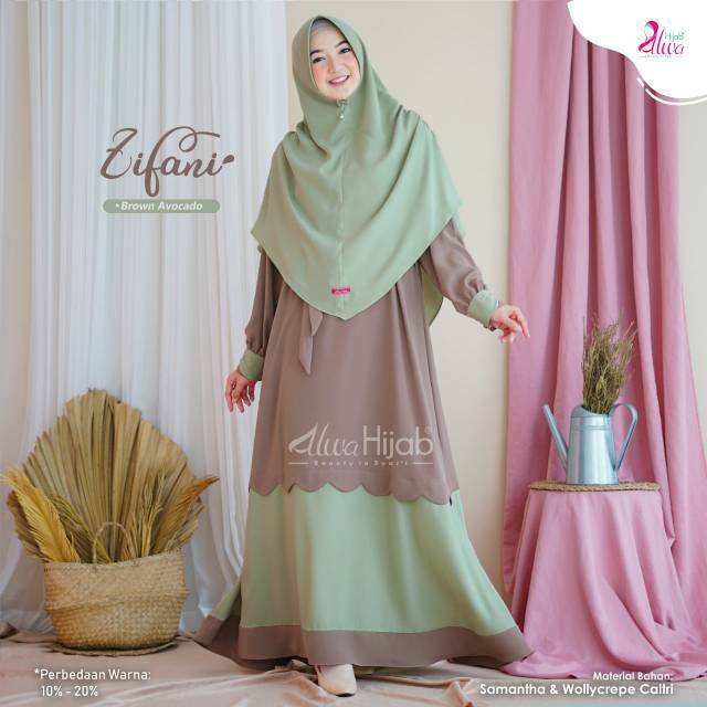 Gamis set Khimar Zifani - Alwa Hijab (Ready Stock)
