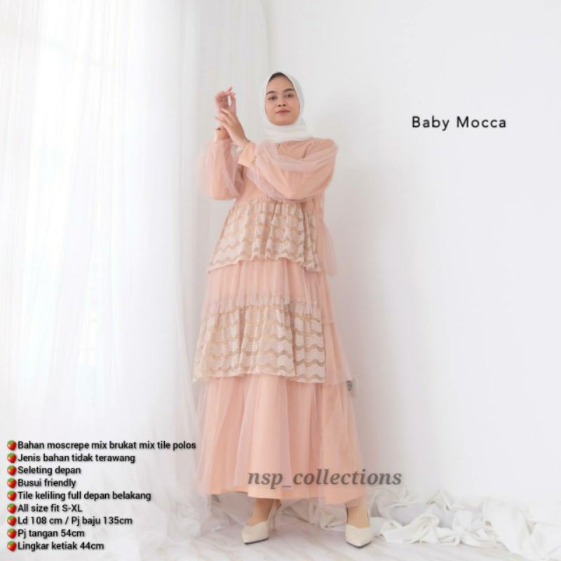 Gamis pesta brukat tile busui jumbo