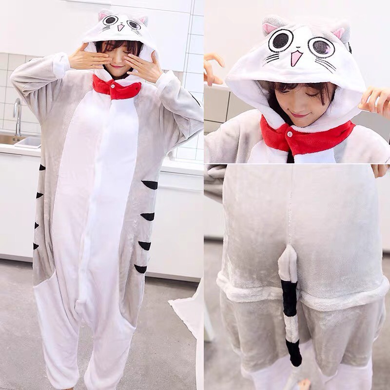 BAJU ONESIE BONEKA KUCING NYANKO SENSEI CAT DEWASA PIYAMA KOSTUM