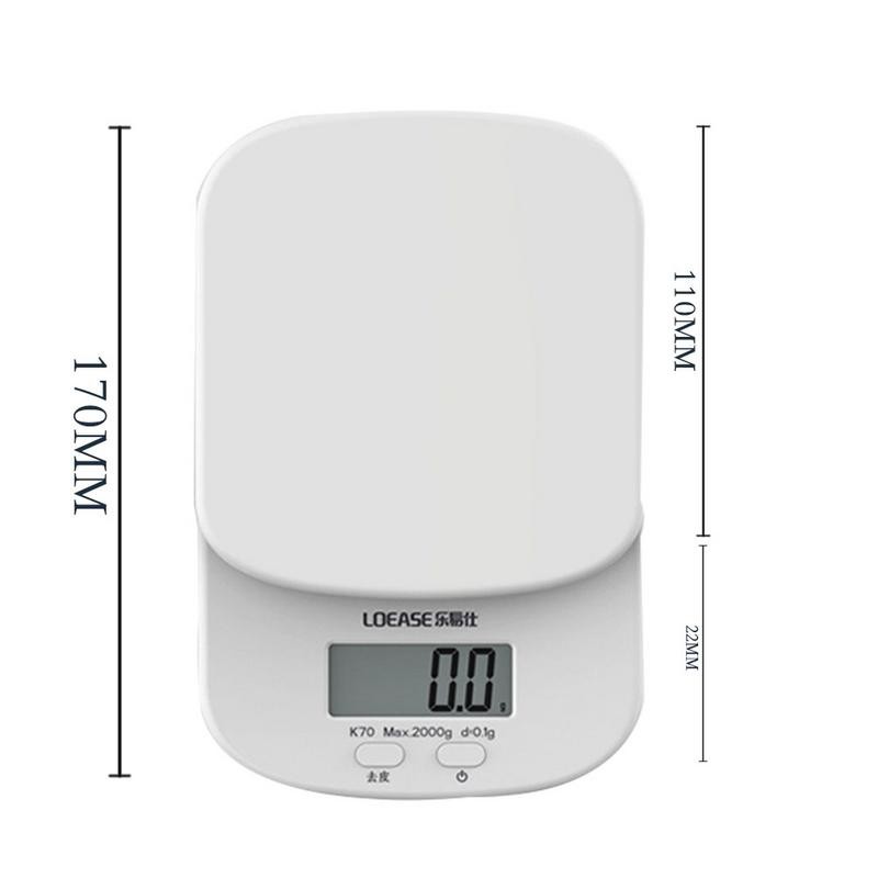 Taffware Digipounds Timbangan Dapur Mini Digital Scale 2000g 0.1g - K70a - White