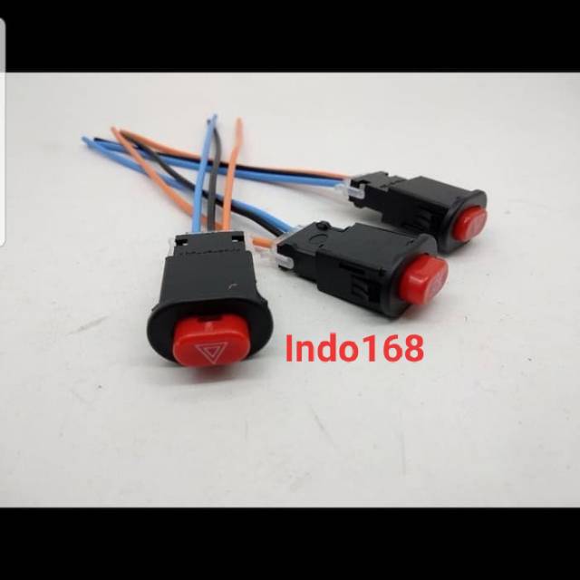 (INDO 168)Saklar Hazard Tombol Universal Hazard Switch On Off