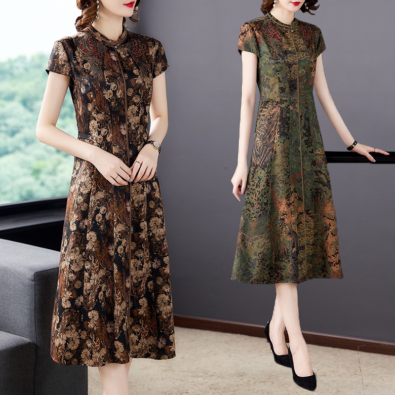 Gaun kasa awan sutra bordir wanita sutra murbei