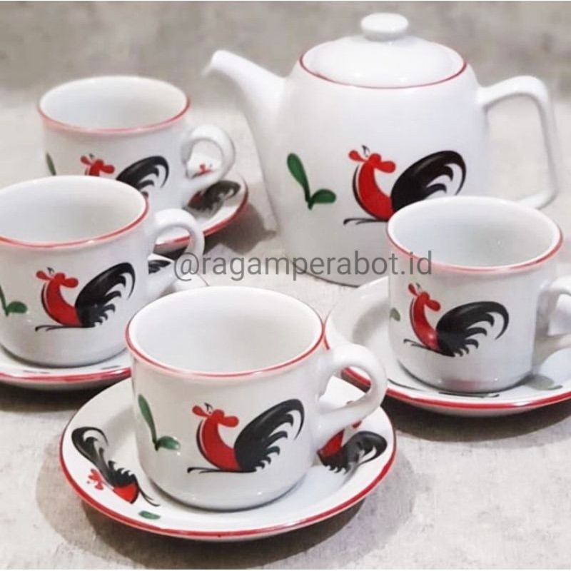 TEKO SET MOTIF AYAM JAGO