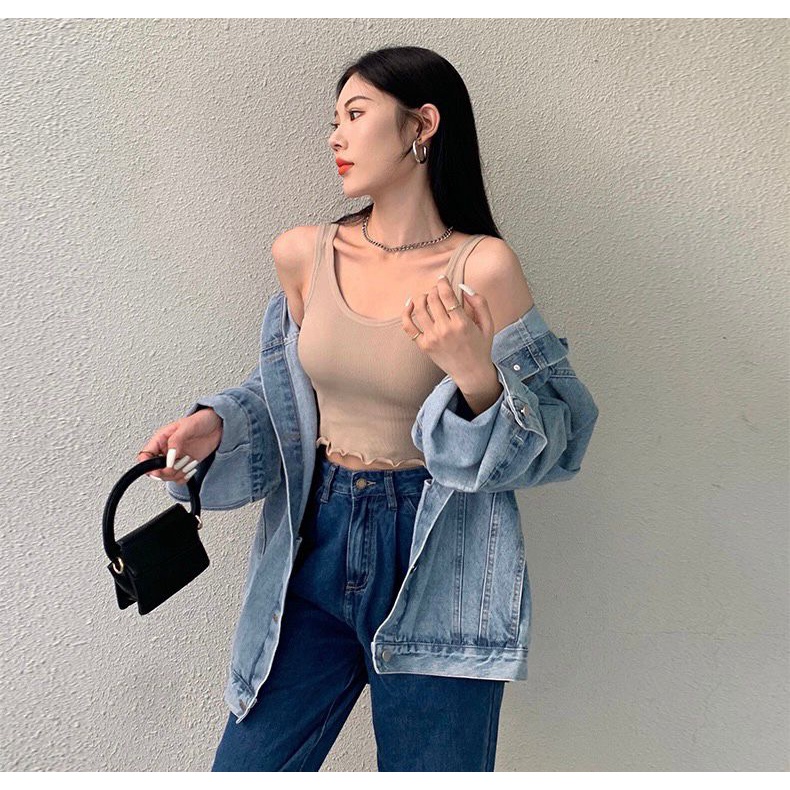 [ LINGERIE MASTER ] - (B-48) Tank Top Wanita Korean Style Fashion Tanktop Woman Basic-5