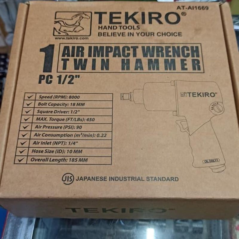 AIR IMPACT TWIN HAMMER ALAT PEMBUKA BAUT TENAGA ANGIN TWIN HAMMER 1/2" TEKIRO